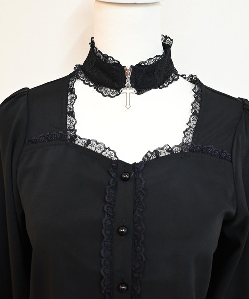 MA*RS（アメーバーマーズ）の「クロスチョーカー付きブラウス（シャツ/ブラウス・レディース・ブラック/ピンク/ホワイト・FREE）」の18枚目の写真