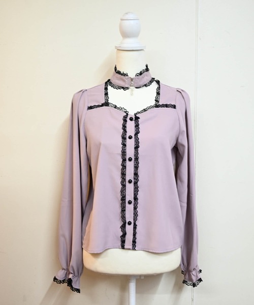 MA*RS（アメーバーマーズ）の「クロスチョーカー付きブラウス（シャツ/ブラウス・レディース・ブラック/ピンク/ホワイト・FREE）」の21枚目の写真