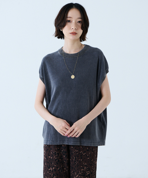 Johnbull(ジョンブル)の「【JOHNBULL/ジョンブル】ドライコットンピグメントフレンチニットT / フレンチスリーブトップス(ニット/セーター・レディース・ブラウン/ベージュ/チャコールグレー・フリー)」の20枚目の写真