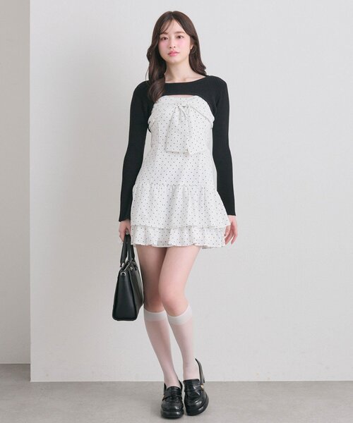 OLIVE des OLIVE(オリーブデオリーブ)の「セットキャミワンピ(ワンピース・レディース・サックスブルー/ブラック/アイボリー・FREE)」の6枚目の写真