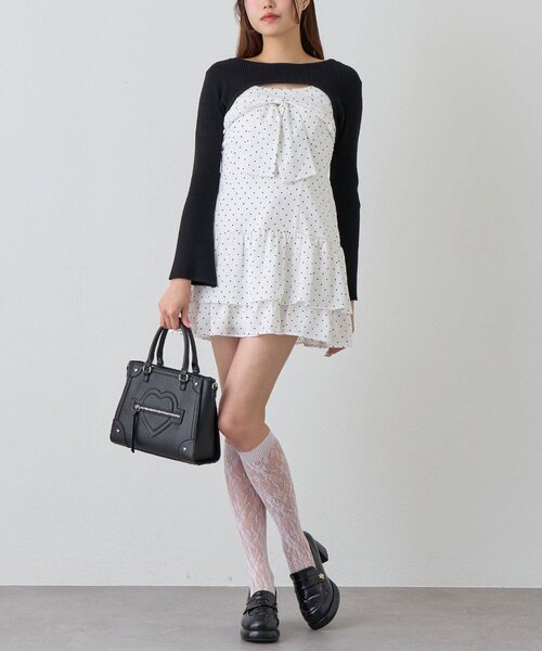 OLIVE des OLIVE(オリーブデオリーブ)の「セットキャミワンピ(ワンピース・レディース・サックスブルー/ブラック/アイボリー・FREE)」の9枚目の写真