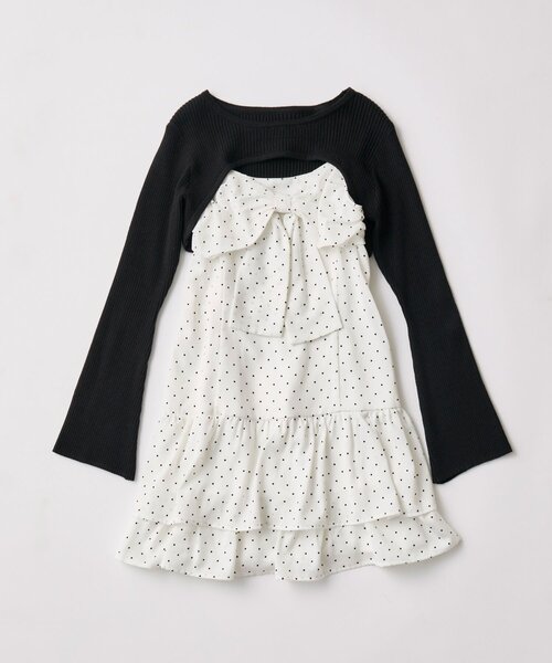 OLIVE des OLIVE(オリーブデオリーブ)の「セットキャミワンピ(ワンピース・レディース・サックスブルー/ブラック/アイボリー・FREE)」の12枚目の写真