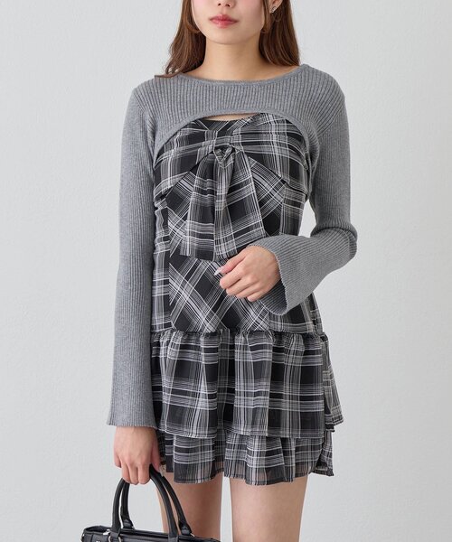 OLIVE des OLIVE(オリーブデオリーブ)の「セットキャミワンピ(ワンピース・レディース・サックスブルー/ブラック/アイボリー・FREE)」の14枚目の写真