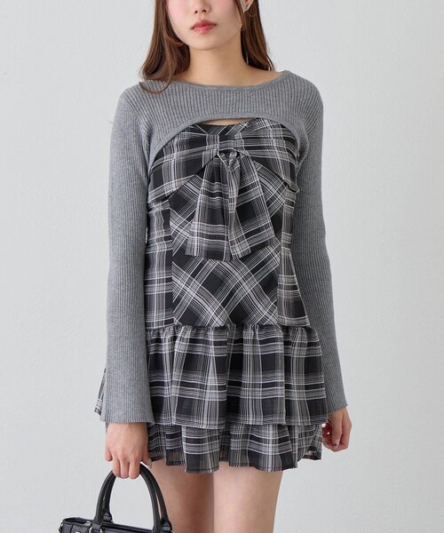 OLIVE des OLIVE(オリーブデオリーブ)の「セットキャミワンピ(ワンピース・レディース・サックスブルー/ブラック/アイボリー・FREE)」の15枚目の写真