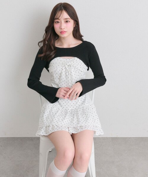 OLIVE des OLIVE(オリーブデオリーブ)の「セットキャミワンピ(ワンピース・レディース・サックスブルー/ブラック/アイボリー・FREE)」の1枚目の写真