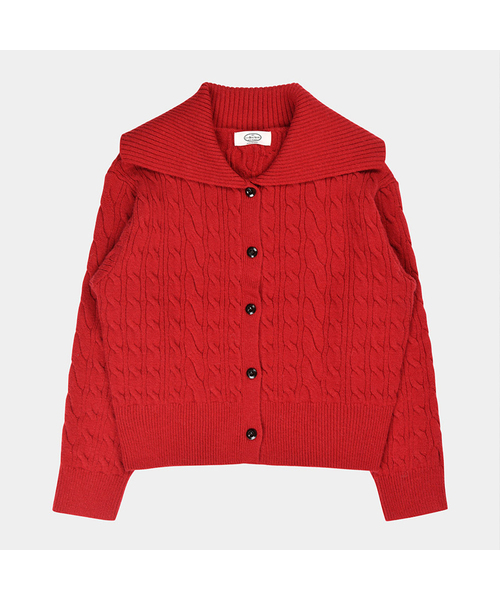 PIGMENT(ピグメント)の「ホリデーコットンカーディガン (ZYCD251013)(カーディガン/ボレロ・レディース・チャコール/グリーン/レッド/ネイビー・FREE)」の4枚目の写真