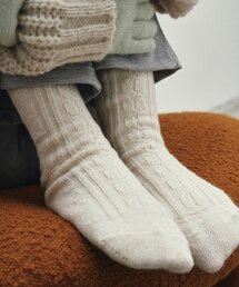 LOEIL（ロエイユ）の「ツイルウールソックス - アイボリー（ソックス/靴下）」