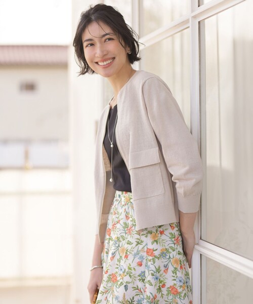 J.PRESS Ladies(J.プレス レディス)の「針抜きフライス ノースリーブ カットソー(Tシャツ/カットソー・レディース・ホワイト系/ライトグレー系/ブラック系・SMALL)」の8枚目の写真