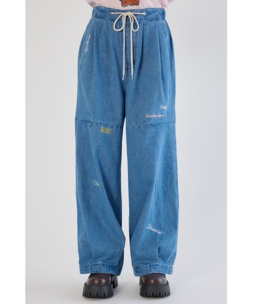 RODEO CROWNS WIDE BOWL（ロデオクラウンズワイドボウル）の「embroideryサイドジップパンツ（その他パンツ・レディース・ホワイト/ブルー/ブラック・MEDIUM/SMALL）」の20枚目の写真