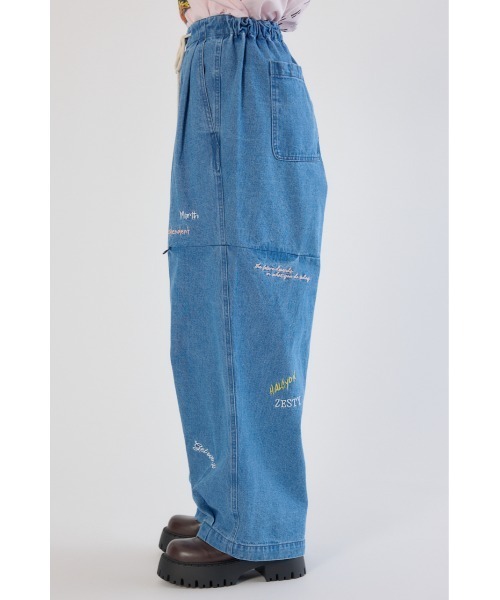 RODEO CROWNS WIDE BOWL（ロデオクラウンズワイドボウル）の「embroideryサイドジップパンツ（その他パンツ・レディース・ホワイト/ブルー/ブラック・MEDIUM/SMALL）」の21枚目の写真