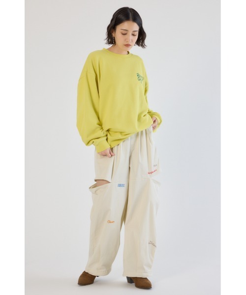 RODEO CROWNS WIDE BOWL（ロデオクラウンズワイドボウル）の「embroideryサイドジップパンツ（その他パンツ・レディース・ホワイト/ブルー/ブラック・MEDIUM/SMALL）」の7枚目の写真