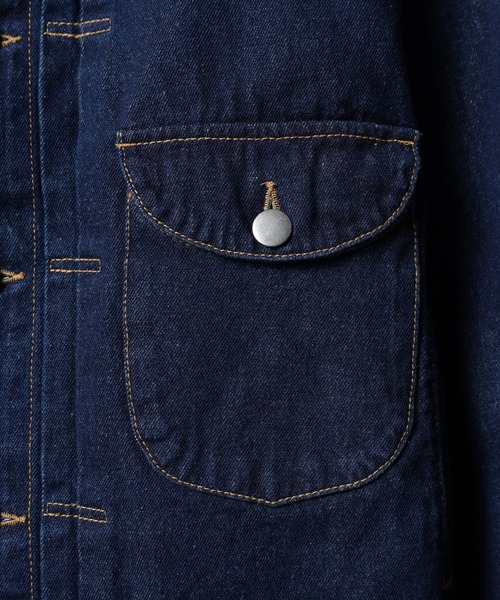ATELANE(アテレーン)の「ATELANE / 11.5oz デニム トラッカージャケット(デニムジャケット・メンズ・ブラック/ネイビー/アイボリー・L/M)」の9枚目の写真