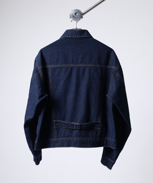 ATELANE(アテレーン)の「ATELANE / 11.5oz デニム トラッカージャケット(デニムジャケット・メンズ・ブラック/ネイビー/アイボリー・L/M)」の11枚目の写真
