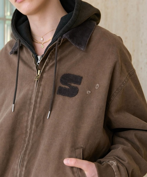 soerte（ソエルテ）の「Heritage Duck Work Jacket with Corduroy Collar / ヘリテージダックワークジャケット（ブルゾン・メンズ・ブラック/ブラウン・1/2/3）」の8枚目の写真