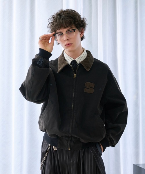 soerte（ソエルテ）の「Heritage Duck Work Jacket with Corduroy Collar / ヘリテージダックワークジャケット（ブルゾン・メンズ・ブラック/ブラウン・1/2/3）」の17枚目の写真