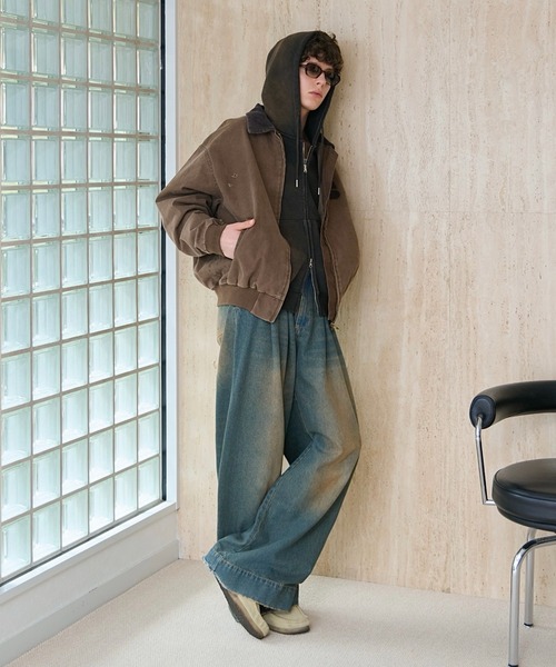 soerte（ソエルテ）の「Heritage Duck Work Jacket with Corduroy Collar / ヘリテージダックワークジャケット（ブルゾン・メンズ・ブラック/ブラウン・1/2/3）」の20枚目の写真