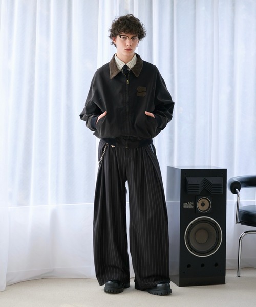 soerte（ソエルテ）の「Heritage Duck Work Jacket with Corduroy Collar / ヘリテージダックワークジャケット（ブルゾン・メンズ・ブラック/ブラウン・1/2/3）」の5枚目の写真