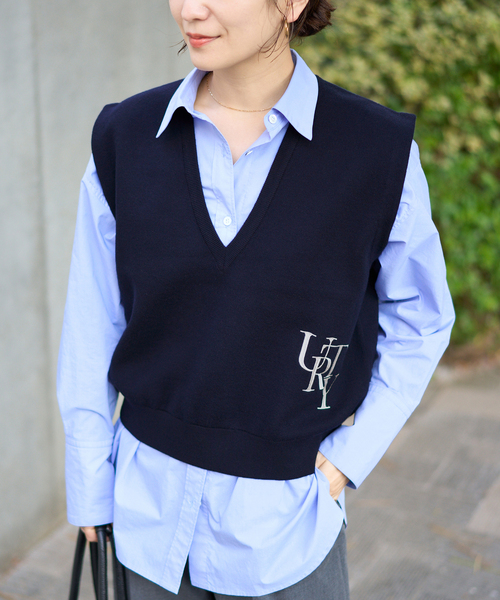 JOURNAL STANDARD（ジャーナルスタンダード）の「《追加2》ダブルニット ベスト（ベスト・レディース・ライトグレー/ネイビー・FREE）」の8枚目の写真