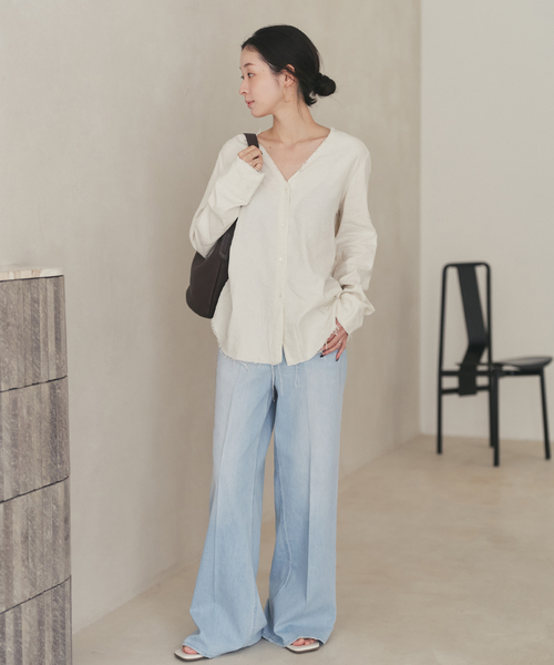 plage（プラージュ）の「Healthy denim / ヘルシーデニム 別注 WIDE デニムパンツ(ブルー)（デニムパンツ・レディース・ブルー系その他・25/24/23）」の18枚目の写真