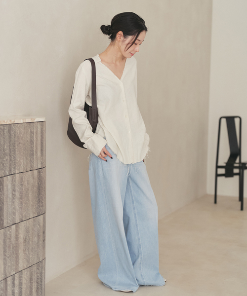 plage（プラージュ）の「Healthy denim / ヘルシーデニム 別注 WIDE デニムパンツ(ブルー)（デニムパンツ・レディース・ブルー系その他・25/24/23）」の19枚目の写真
