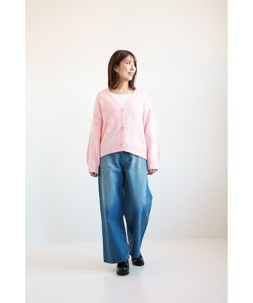 HEART MARKET(ハートマーケット)の「ロービングニットVネックカーデ(カーディガン/ボレロ・レディース・ピンク/グリーン/ホワイト・FREE)」の15枚目の写真