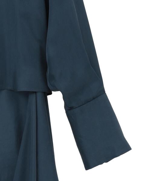 martinique(マルティニーク)の「【l’heritage martinique/レリタージュ マルティニーク】シルキーキュプラブラウス(シャツ/ブラウス・レディース・ブルー/ストライプ・FREE)」の12枚目の写真