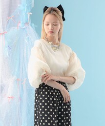 CAROLINA GLASER | オーガンジー バルーンスリーブ プルオーバー ブラウス(シャツ/ブラウス)