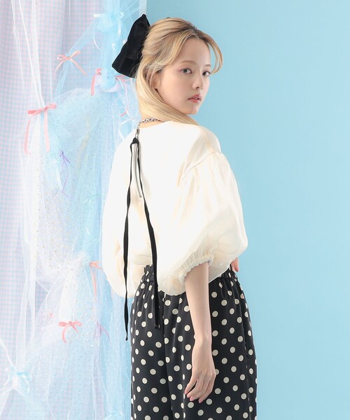 CAROLINA GLASER（カロリナ グレイサー）の「オーガンジー バルーンスリーブ プルオーバー ブラウス（シャツ/ブラウス・レディース・ホワイト系その他5/グレー・ONE SIZE）」の20枚目の写真