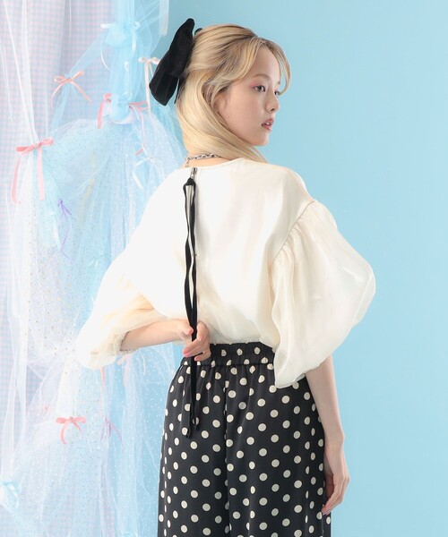 CAROLINA GLASER（カロリナ グレイサー）の「オーガンジー バルーンスリーブ プルオーバー ブラウス（シャツ/ブラウス・レディース・ホワイト系その他5/グレー・ONE SIZE）」の21枚目の写真