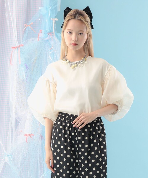 CAROLINA GLASER（カロリナ グレイサー）の「オーガンジー バルーンスリーブ プルオーバー ブラウス（シャツ/ブラウス・レディース・ホワイト系その他5/グレー・ONE SIZE）」の22枚目の写真