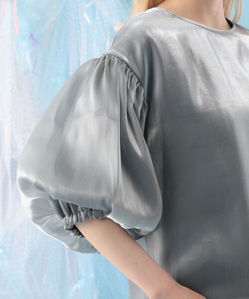 CAROLINA GLASER（カロリナ グレイサー）の「オーガンジー バルーンスリーブ プルオーバー ブラウス（シャツ/ブラウス・レディース・ホワイト系その他5/グレー・ONE SIZE）」の11枚目の写真