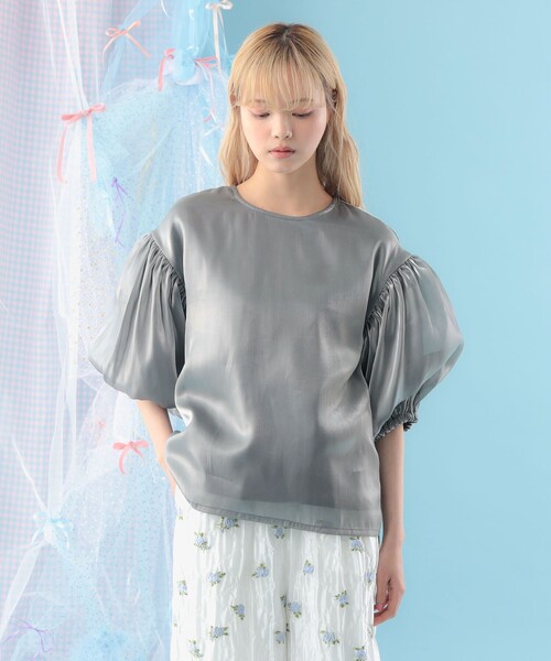 CAROLINA GLASER（カロリナ グレイサー）の「オーガンジー バルーンスリーブ プルオーバー ブラウス（シャツ/ブラウス・レディース・ホワイト系その他5/グレー・ONE SIZE）」の13枚目の写真