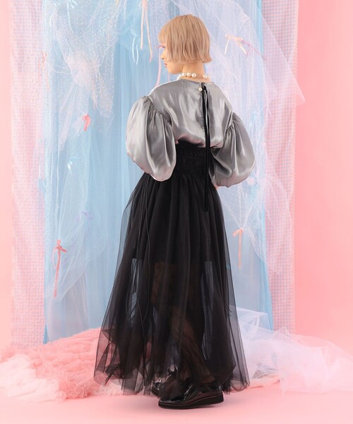 CAROLINA GLASER(カロリナ グレイサー)の「オーガンジー バルーンスリーブ プルオーバー ブラウス(シャツ/ブラウス・レディース・グレー/ホワイト系その他5/ブルー系その他・ONE SIZE)」の7枚目の写真