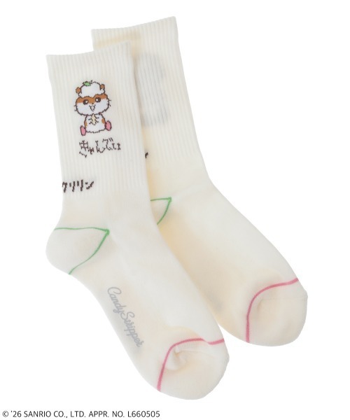 Candy Stripper(キャンディストリッパー)の「【COROCOROKURIRIN】RIB SOCKS(ソックス/靴下・レディース・ブラック/オフホワイト/イエロー・FREE)」の1枚目の写真
