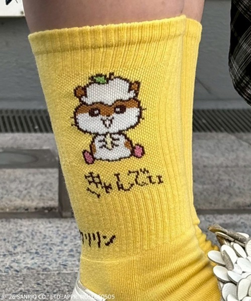 Candy Stripper(キャンディストリッパー)の「【COROCOROKURIRIN】RIB SOCKS(ソックス/靴下・レディース・ブラック/オフホワイト/イエロー・FREE)」の4枚目の写真