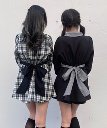 abc une face（アーベーセーアンフェイス）の「フロントジップシャツ衿ワンピース（ワンピース）」