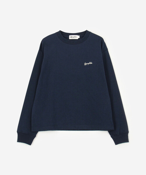 GYMPHLEX(ジムフレックス)の「Gymphlex | コットンジャージー クルーネック長袖Tシャツ WOMEN(Tシャツ/カットソー・レディース・ライトグリーン/ホワイト系その他/ダークネイビー・12)」の3枚目の写真