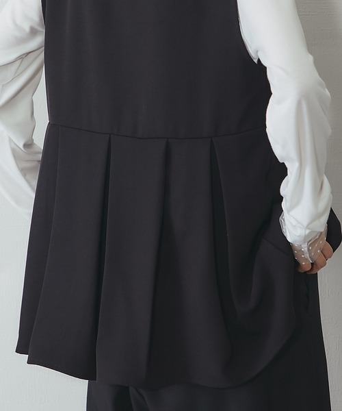 ANOTHER S（アナザーエス）の「【セットアップ対応】タック入りジレベスト（スーツベスト・レディース・ブラック/グレー/グレイッシュベージュ・FREE）」の14枚目の写真