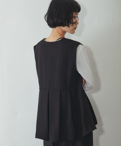 ANOTHER S（アナザーエス）の「【セットアップ対応】タック入りジレベスト（スーツベスト・レディース・ブラック/グレー/グレイッシュベージュ・FREE）」の18枚目の写真