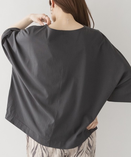 aity（アイティ）の「M-5L ボートネック ドルマンゆるTシャツ 夏服（Tシャツ/カットソー・レディース・ブラック/オフホワイト/チャコールグレー/グレイッシュベージュ・4L～5L/LL～3L/M～Ｌ）」の16枚目の写真
