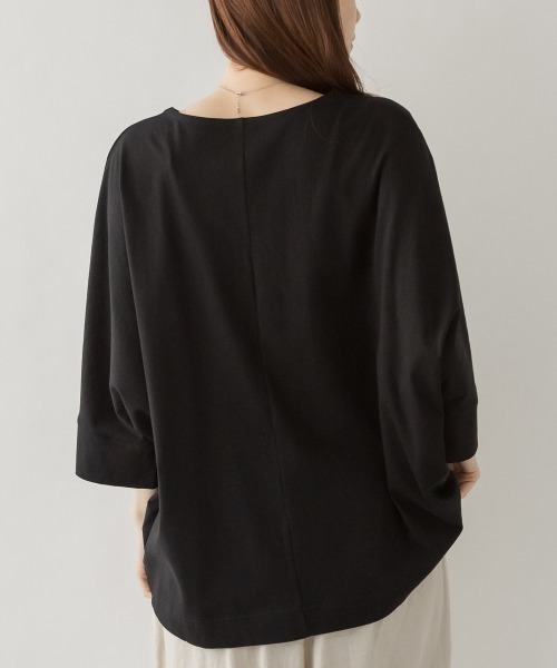 aity（アイティ）の「M-5L ボートネック ドルマンゆるTシャツ 夏服（Tシャツ/カットソー・レディース・ブラック/オフホワイト/チャコールグレー/グレイッシュベージュ・4L～5L/LL～3L/M～Ｌ）」の19枚目の写真