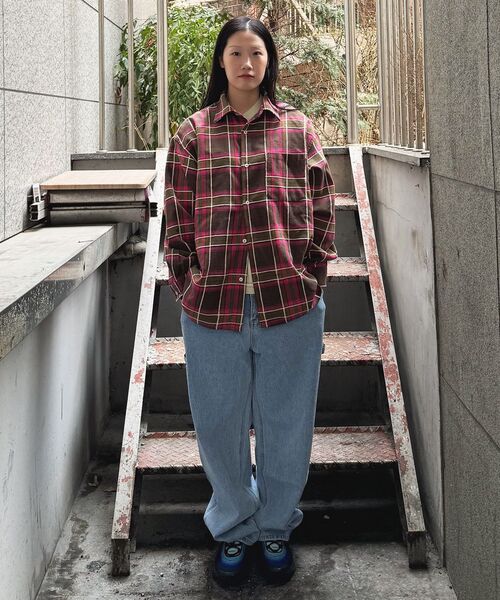 QT8 GARMENTS(キューティーエイトガーメント)の「LB Rustic Core Flannel Check Shirt (Pink)(シャツ/ブラウス・レディース・その他・X-LARGE/LARGE/MEDIUM)」の2枚目の写真