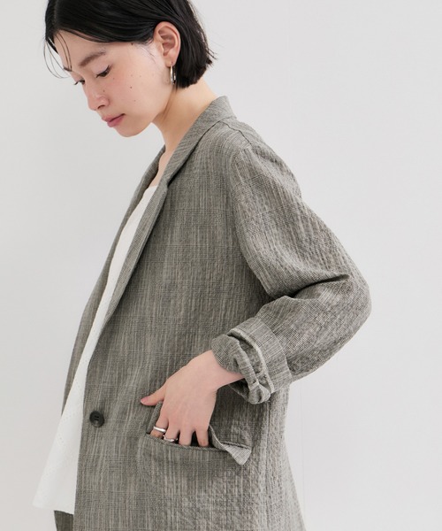 le cercle ADAM ET ROPE'(ルセルクルアダムエロペ)の「スラブテーラードジャケット(テーラードジャケット・レディース・ブラック系その他2/ブラウン系その他2・FREE)」の11枚目の写真