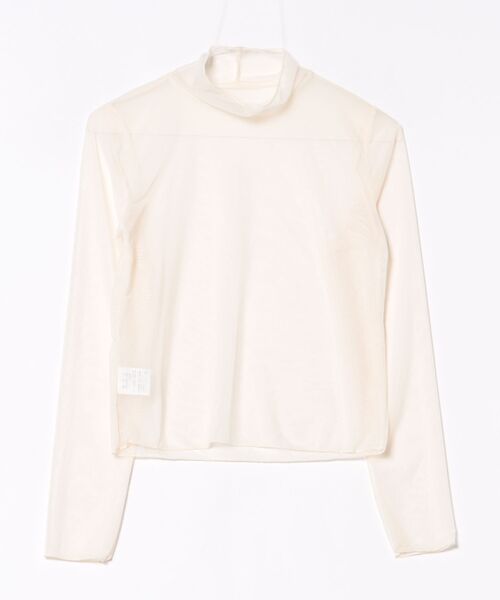 LADY LIKE(レディライク)の「【春夏新作】プチハイネックシアートップス(Tシャツ/カットソー・レディース・アイボリー/ブルーグレー/ホワイト×ブラック・M)」の12枚目の写真