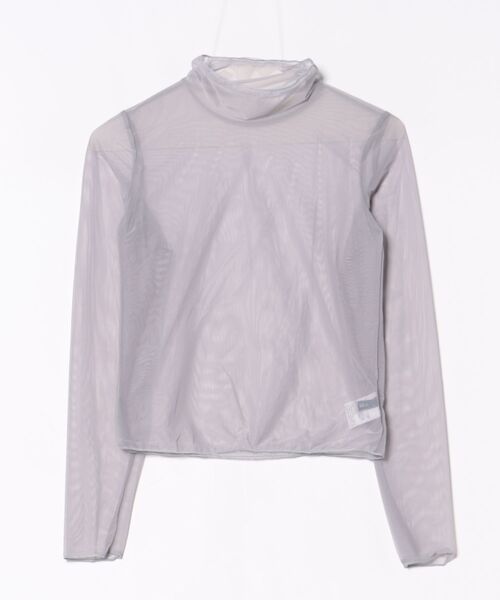 LADY LIKE(レディライク)の「【春夏新作】プチハイネックシアートップス(Tシャツ/カットソー・レディース・アイボリー/ブルーグレー/ホワイト×ブラック・M)」の14枚目の写真