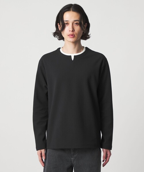 A DAY IN THE LIFE UNITED ARROWS(アデイインザライフユナイテッドアローズ)の「バウンシー ジャガード フェイクレイヤード キーネックカットソー<A DAY IN THE LIFE>(Tシャツ/カットソー・メンズ・ホワイト/ロイヤルブルー/ブラック・S/L/M)」の18枚目の写真