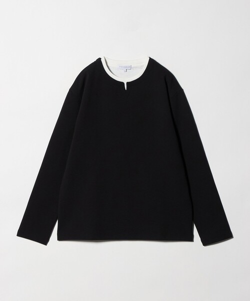 A DAY IN THE LIFE UNITED ARROWS(アデイインザライフユナイテッドアローズ)の「バウンシー ジャガード フェイクレイヤード キーネックカットソー<A DAY IN THE LIFE>(Tシャツ/カットソー・メンズ・ホワイト/ロイヤルブルー/ブラック・S/L/M)」の7枚目の写真