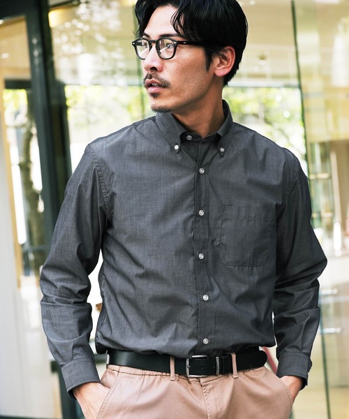 jiggys shop（ジギーズショップ）の「ボタンダウン ブロードシャツ（シャツ/ブラウス・メンズ・ホワイト/ネイビー/サックスブルー/ブルー系その他・MEDIUM/LARGE/X-LARGE）」の2枚目の写真