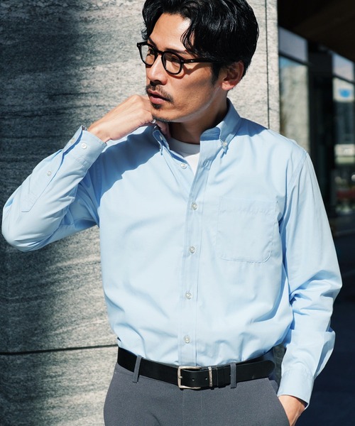 jiggys shop（ジギーズショップ）の「ボタンダウン ブロードシャツ（シャツ/ブラウス・メンズ・ホワイト/ネイビー/サックスブルー/ブルー系その他・MEDIUM/LARGE/X-LARGE）」の3枚目の写真