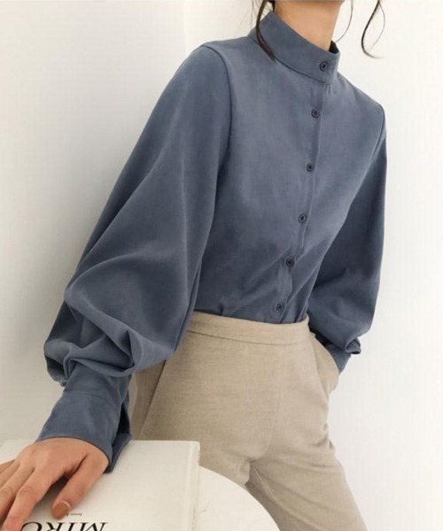 Flugge(フラッジー)の「ボリュームブラウス(シャツ/ブラウス・レディース・ブルー/ホワイト・MEDIUM/LARGE)」の6枚目の写真